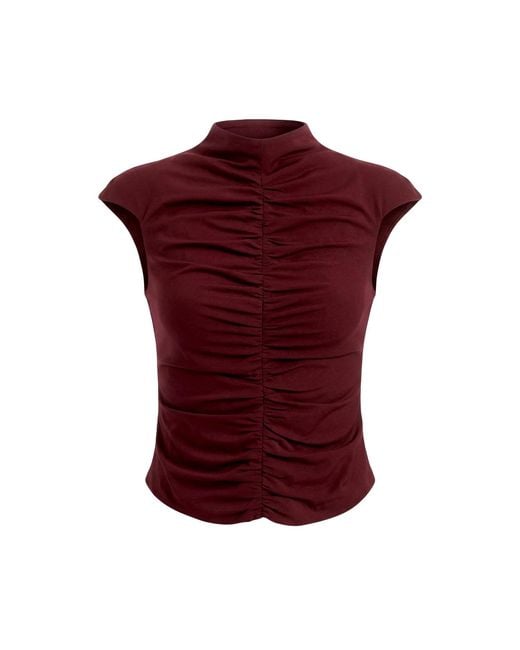 AGGI by HALEWSKI Red Rita Burgundy Blouse