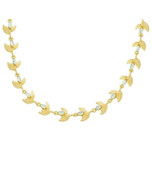 Marcia Moran Metallic Oria Necklace With Aqua Doublet Stone