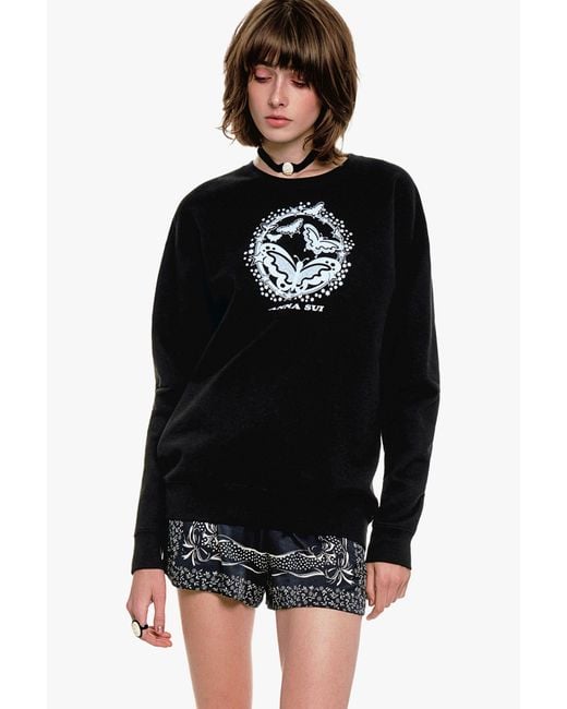 Anna Sui Blue Butterflies Sweatshirt