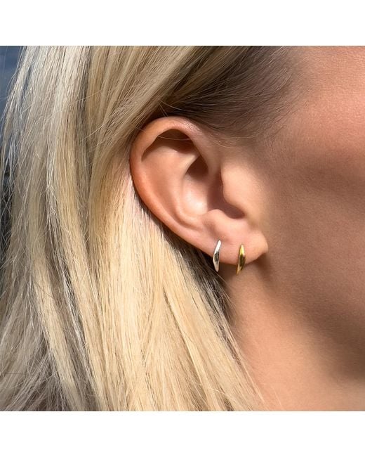 Tory Long Metallic Curve Studs