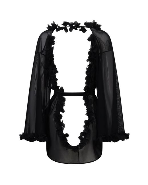 Belle -et-BonBon Black Fifi New Edition Backless Short Petal Kimono