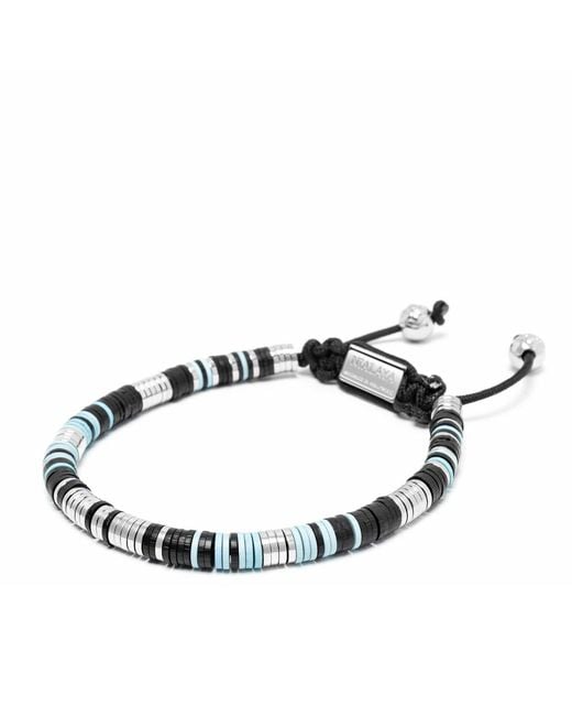 Nialaya Black Eclipse Disc Bracelet for men