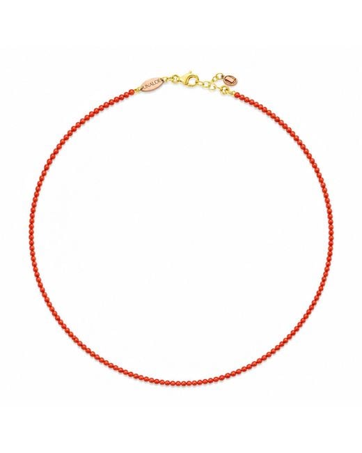 Unaloe Red Vermeil Mediterranean Coral Necklace – Natural Coral Pendant Elegant Jewelry