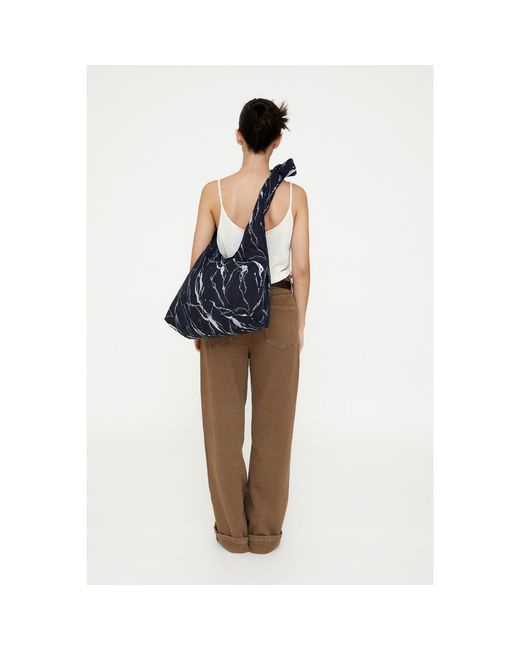 Lefrik Blue Biwa Puffy Bag By Mercedes Bellido