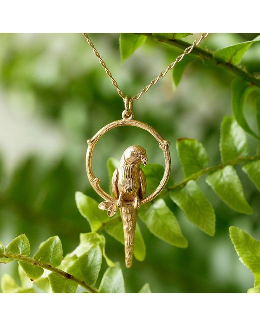 Lee Renee Metallic Parakeet Necklace – Large, Upright