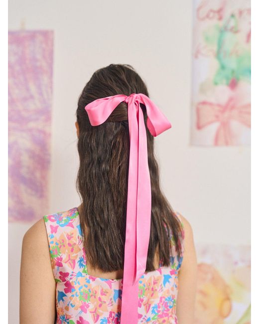 Lost Pattern Pink La Collectionneuse Silk Ribbon Scarf