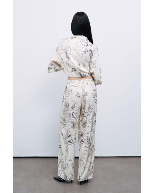 Nocturne Natural Patterned Jacquard Pants