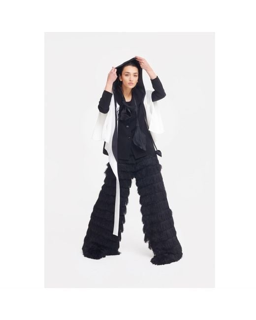 Julia Allert Black Architectural Asymmetrical Hooded Jacket –