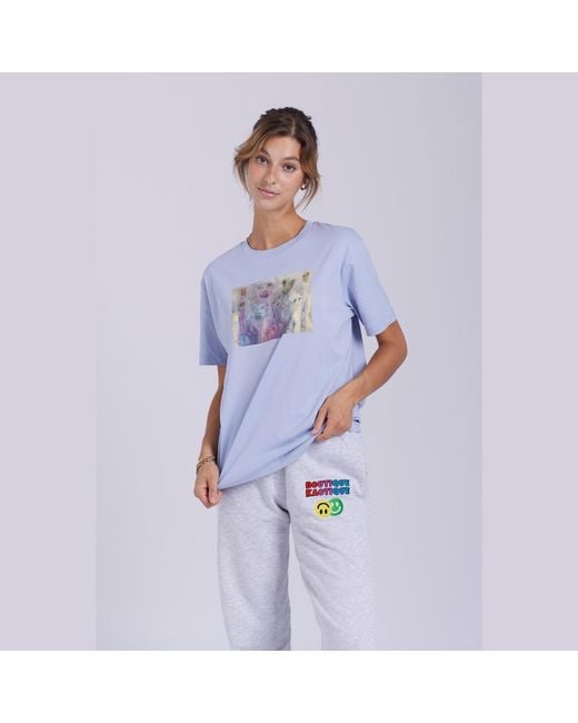 Boutique Kaotique Blue Hidden Ghosts Serene Organic Cotton T-Shirt