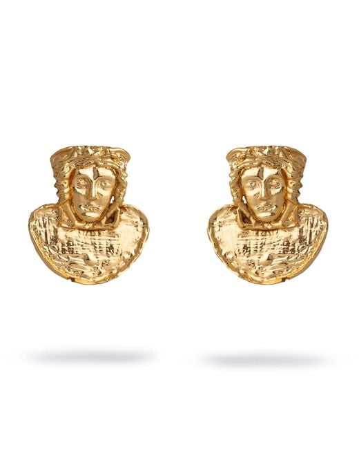 Ebru Jewelry Metallic Medusa's Gaze Stud Earrings