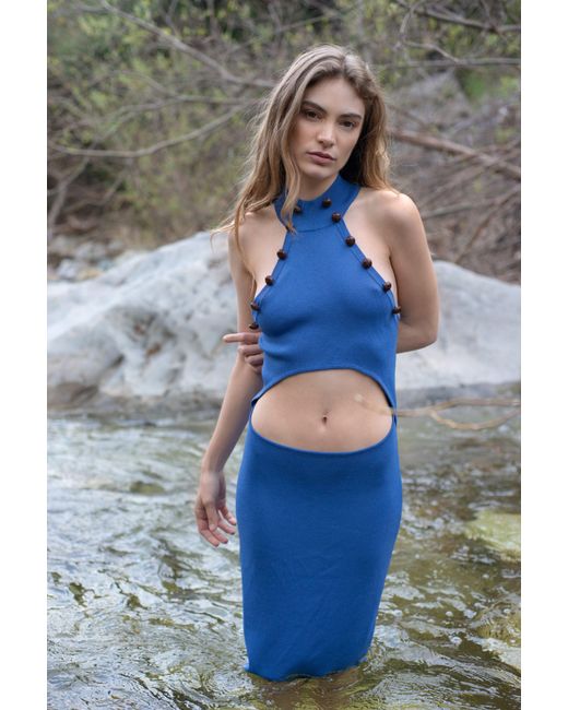 Catnip and Seaweed Blue The Provence Midi Dress