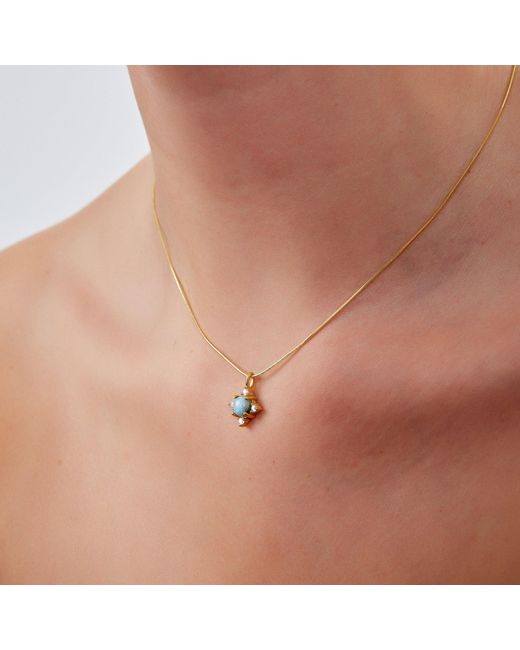 Spero London Metallic Moonstone Sterling Pendant Necklace With Fine Italian Chain