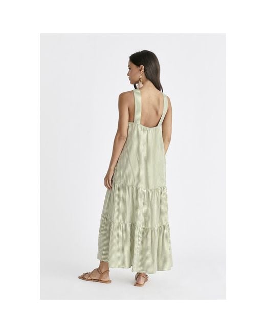 Paisie Metallic Tiered Halterneck Maxi Dress