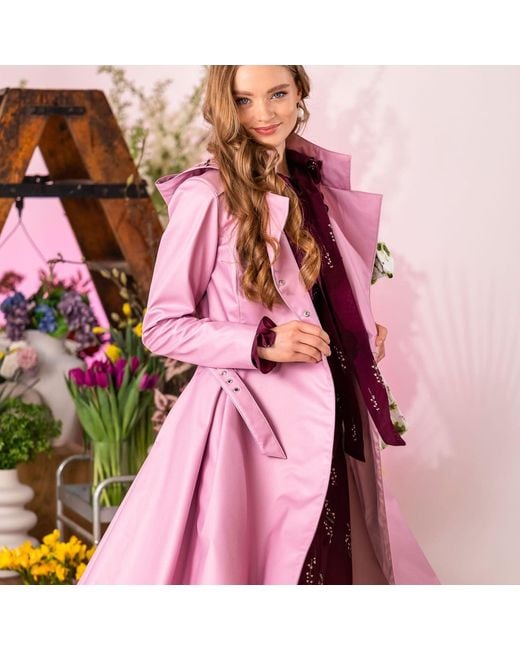 RainSisters Pink Trench Coat: Rosie Bow