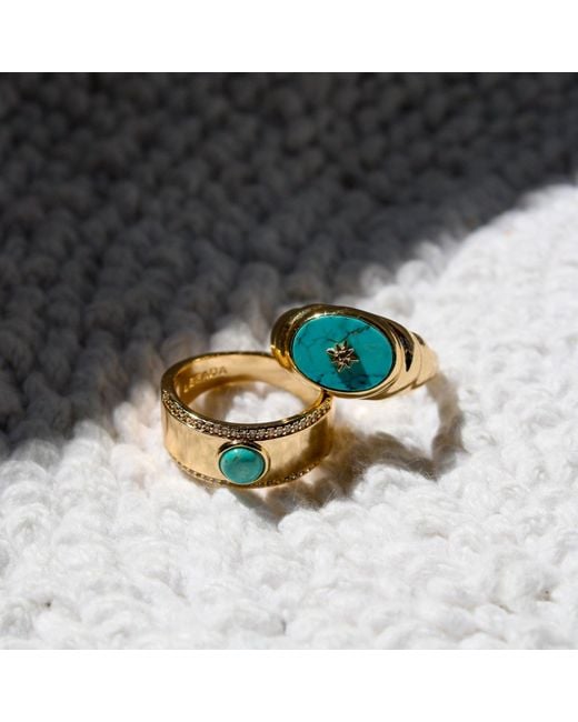 Leeada Jewelry Blue Aurora Signet Ring