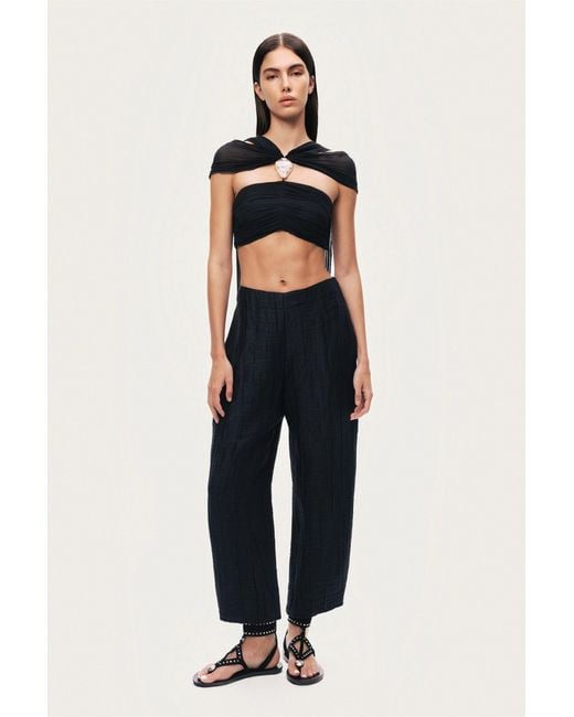 Nocturne Black Strapless Draped Bustier Top