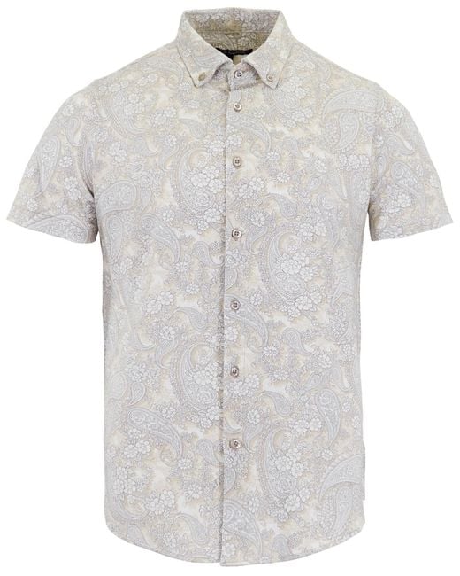 Lords of Harlech White Neutrals Todd Paisley Romance Knit Shirt for men
