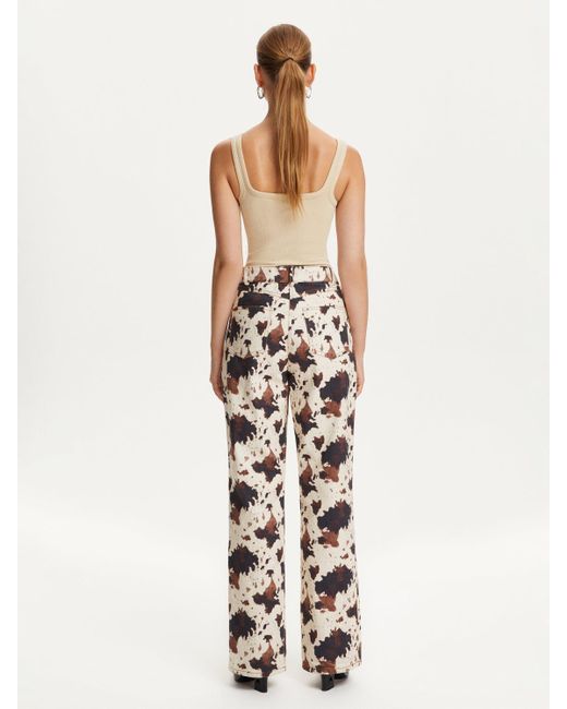 Nocturne White Animal Printed Pants