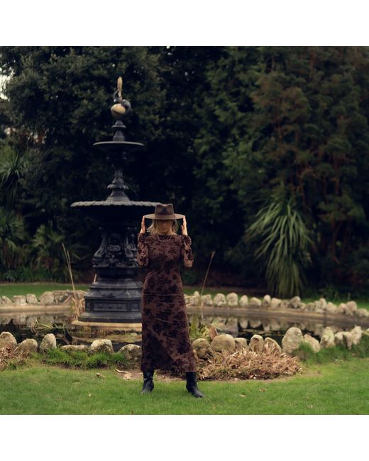 Shaded the Label Brown Neutrals Harlyn Chocolate Fedora Hat