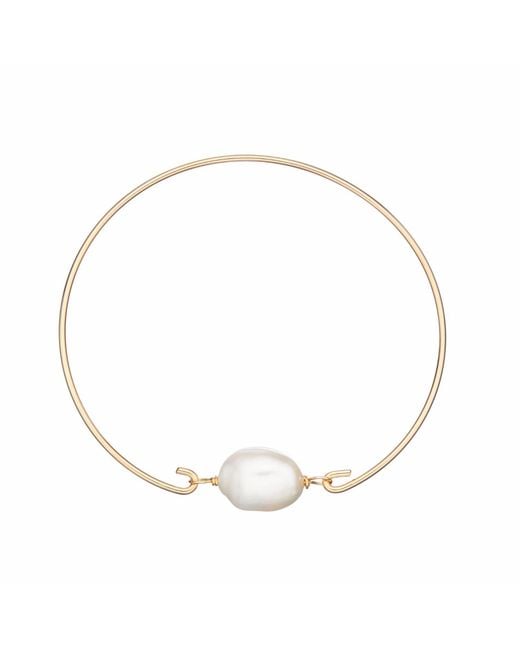 Lily & Roo Metallic Large Single Pearl Bangle