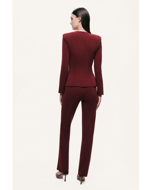 Nocturne Purple Burgundy-Zip-Front Structured Top