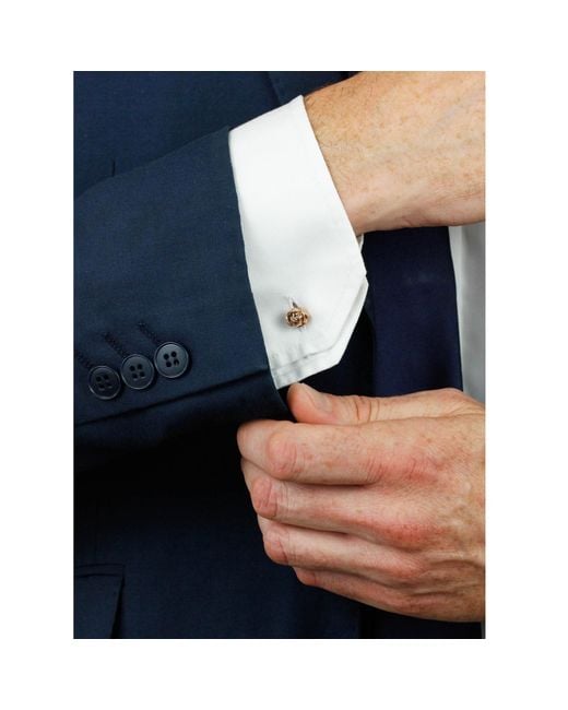 Lee Renee Metallic Rose Cufflinks Gold for men