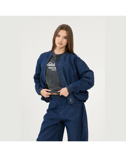 Win Out Blue Balloon Denim Bomber Wm