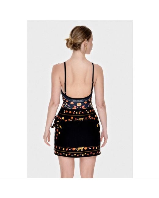 Jessie Zhao New York Black Swim Cover Up Skirt-Night Imagination