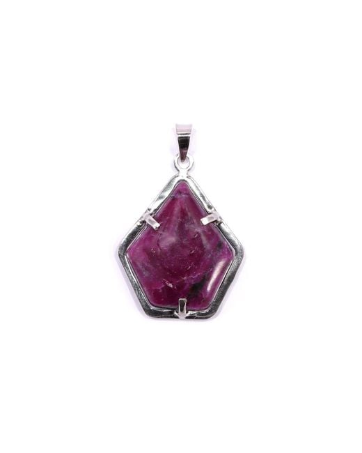 Mineralgems•Studio Purple Ruby Pendant With Sterling Chain