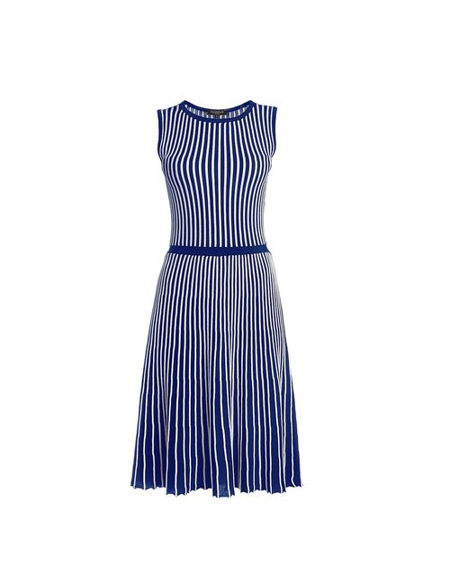 Rumour London Sienna Blue Striped Fit-and-flare Dress