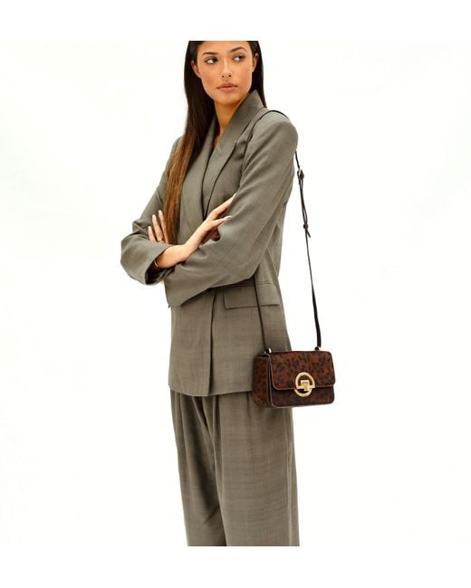 Apatchy London Black The Tilly Dark Leopard Hair-On Leather Bag