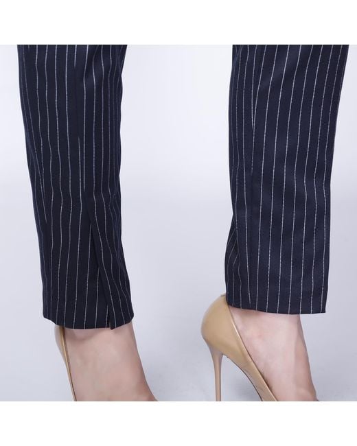 Smart and Joy Blue Stripes Cigarette Pant