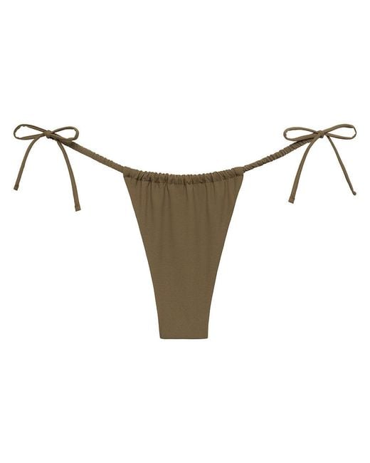 Montce White Khaki Brasil Scrunch Bikini Bottom