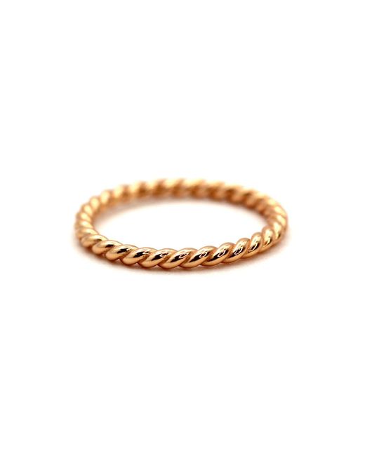 VicStoneNYC Fine Jewelry Metallic Rope Rose Solid Gold Ring By Handmade