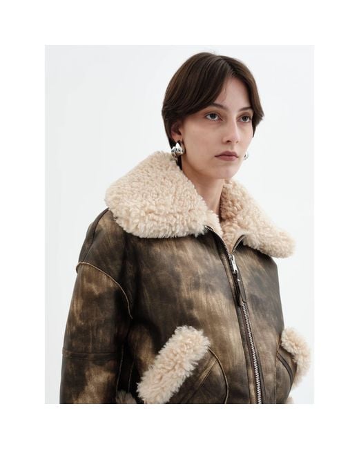 Jakke Brown Aviator Cropped Jacket
