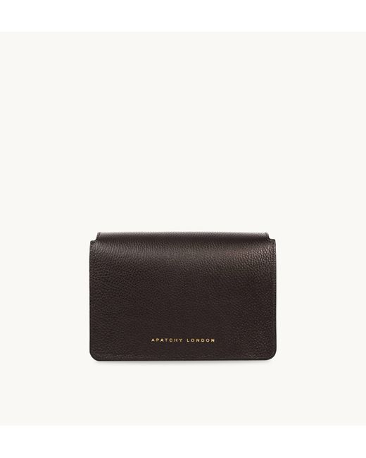 Apatchy London Black The Newbury Chocolate Leather Crossbody Bag