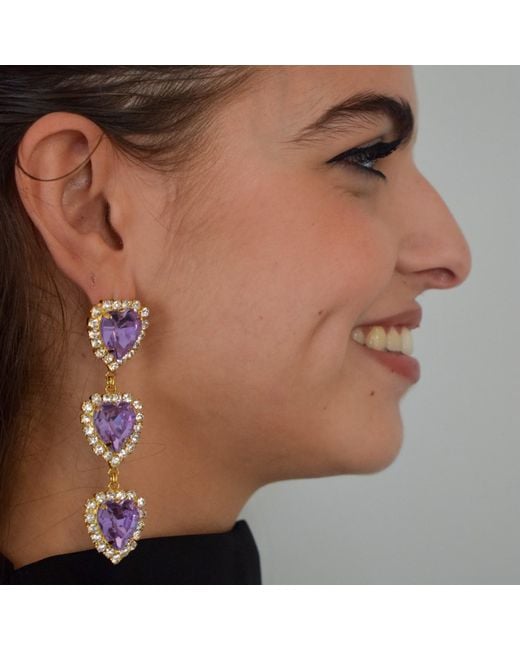 Achala Handcrafted Metallic Via Dell' Amore Heart Earrings