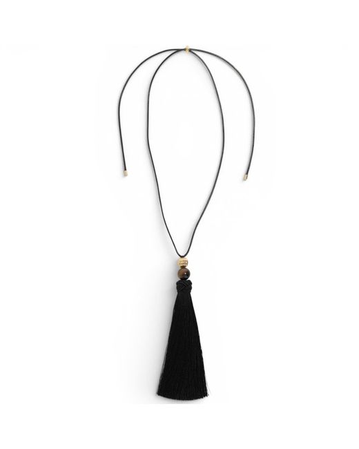 Miss Cecilia Metallic Sable Tassel Necklace