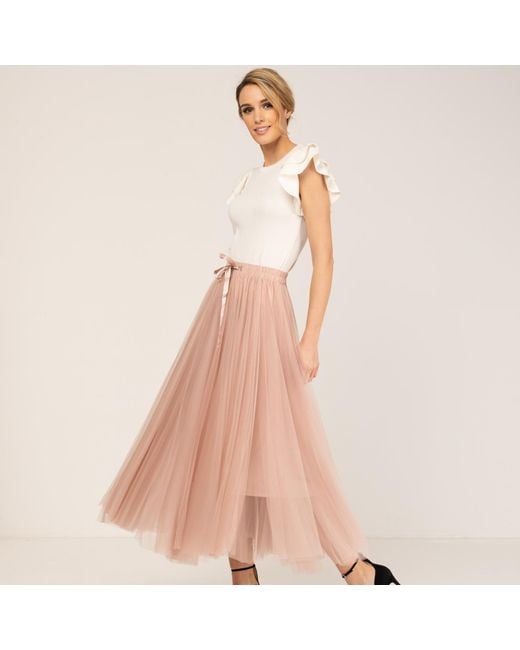 Tantra Spain Sl Pink A-Line Tulle Skirt With Elastic Waistband