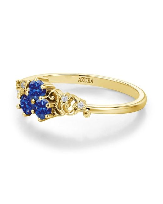 Azura Jewelry New York Blue Sapphire Of The Waterborn Ring Vermeil