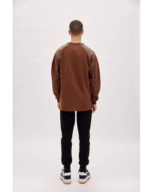 Pcfg Brown Crochet Sweat for men