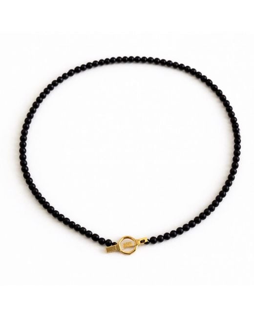 Ecce | Artisan Diamonds Metallic 14K Solid Colorful Pearl Bead Ecce Brand Bar Diamond Necklace