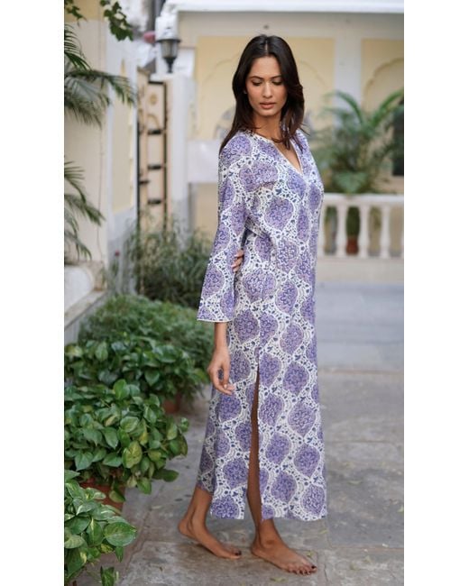 La Mandarine Blue Kaftan, Beach Dress, Kaftan Dress, Beach Kaftan, Luxury Beach Cover-Up