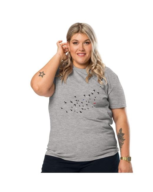 Anchor and Crew Gray Heather Birds Where's William Going? Organic Cotton T-Shirt