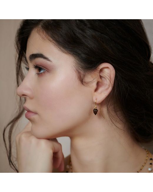 Janus Edinburgh White Sekhem Smoky Quartz Vermeil Drop Earrings