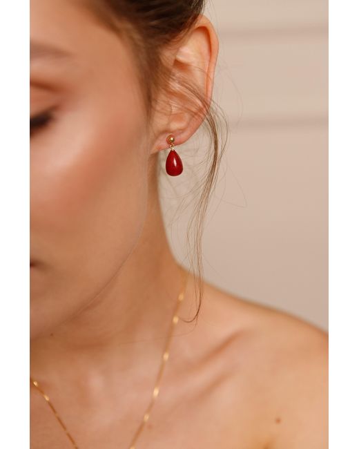 Katy Faye Red July Ruby Earrings