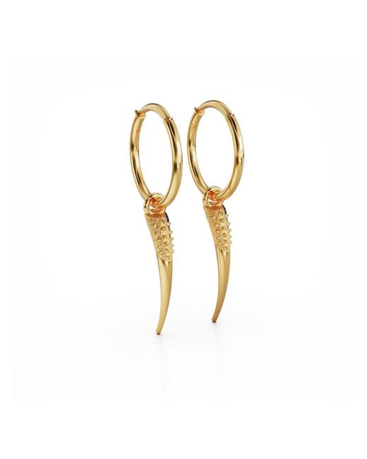 Linda Fiore Metallic Horn Earrings Vermeil