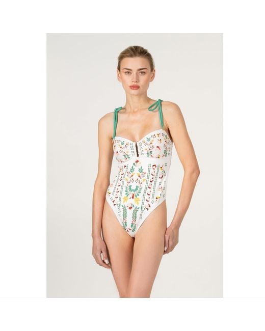 Jessie Zhao New York Multicolor Spring Garden Reversible One Piece Swimsuit