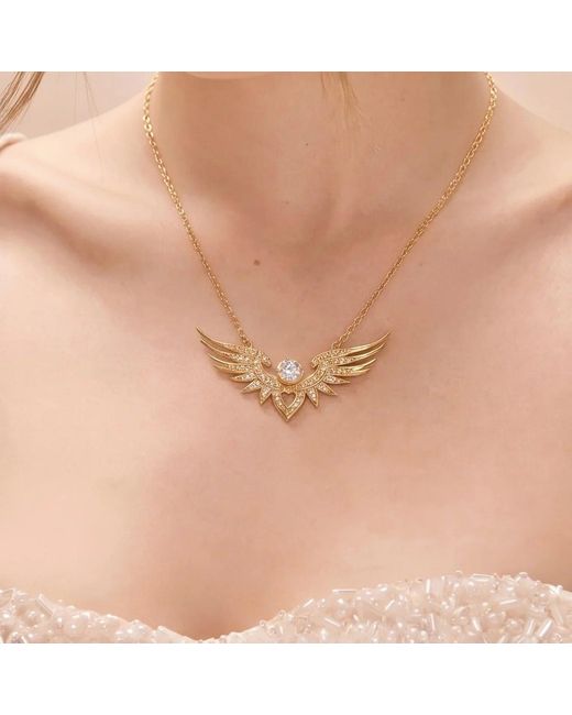 Ormiro Metallic Winged Heart Necklace