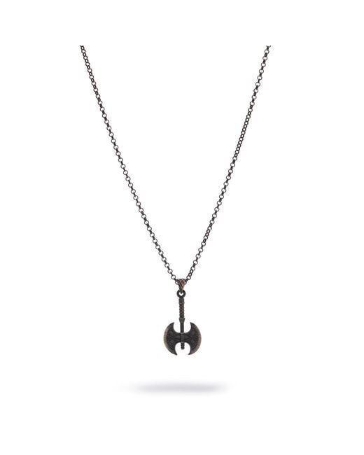 Ebru Jewelry Metallic Viking Axe Sterling Necklace for men